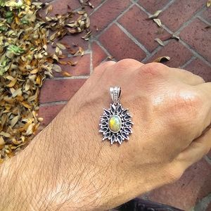 SALE Rare Natural honeycomb fire opal pendant